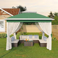 11'x11 Pop-Up Gazebo, Instant Outdoor Canopy Tent with Mosquito Nettings, Durable Steel Frame, Water, and UV Proof, for Patio, Garden, Courtyard, Party (Green)