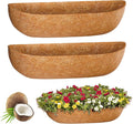 ZeeDix 30 Inch Trough Coconut Liners for Planters - 100% Natural Coconut Coir Fiber Planter Liners Replacement for Window Boxes, Wall Baskets, Deck Flower Boxes, Garden Railing Fence Troughs (2-Pack)