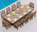 SERWALL 11 Piece Outdoor Dining Set, 84" HDPE Outdoor Table and Chairs for 10，All Weather Patio Furniture Set with Umbrella Hole for Backyard, Garden, Brown