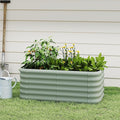 Galvanized Raised Garden Bed, Outdoor Planter Bed, Metal Planter Box for Gardening and Planting,4x2x1.5ft, Light Green