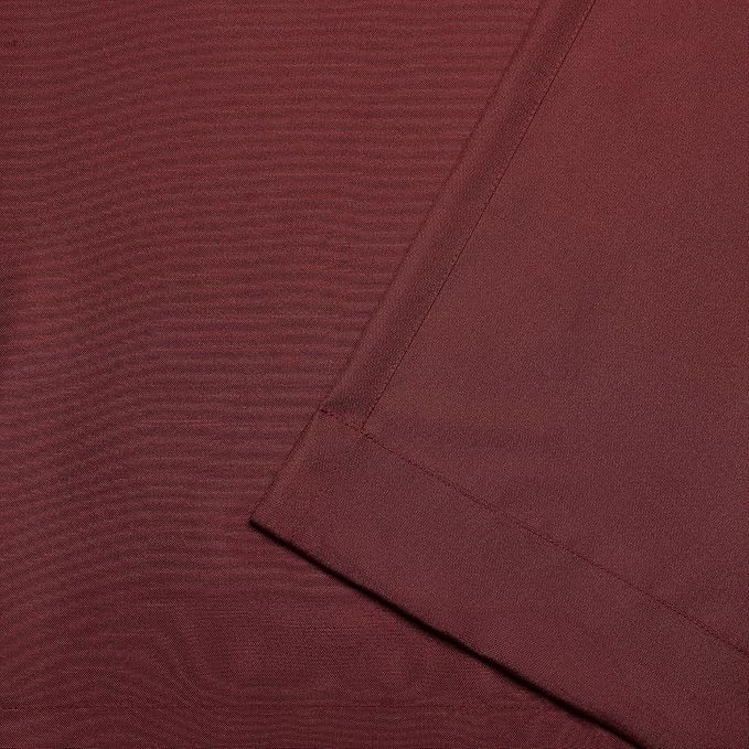 NICOLE MILLER NEW YORK Canvas Indoor/Outdoor Grommet Top Curtain Panel Pair, 54"x108", Red