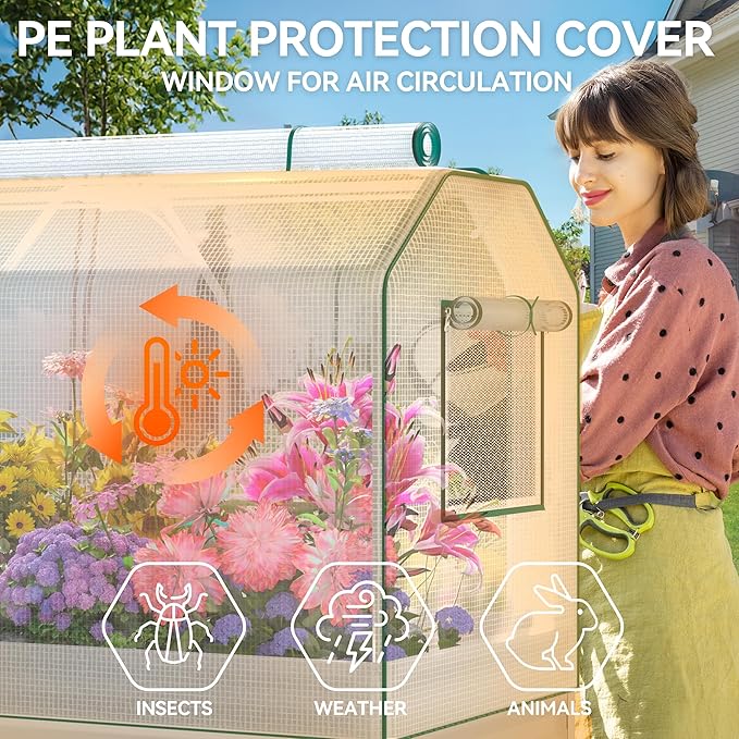 Galvanized Raised Garden Bed with Self-Watering System, Elevated Planter Boxes Outdoor with Legs and PE Cover for Vegetables and Flowers, Backyard, Patio, Balcony, 48x24x56 in