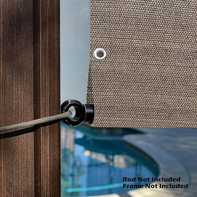 Universal Pergola Replacement Canopy Shade Cover with Breathable HDPE Fabric & Rod Pockets for 10 x 10 FT Pergola, Canopy Size: 192'' L x 106'' W (Walnut)