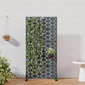 Casaphoria Metal Privacy Screen Outdoor, 60" x 30" W Freestanding Decorative Privacy Screen for Patio Deck Balcony Garden with Stable Base, Drakgrey-Brick