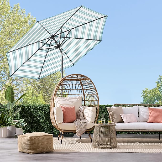 Best Choice Products 10ft Solar Polyester LED Lighted Patio Umbrella w/Tilt Adjustment and UV-Resistant Fabric
