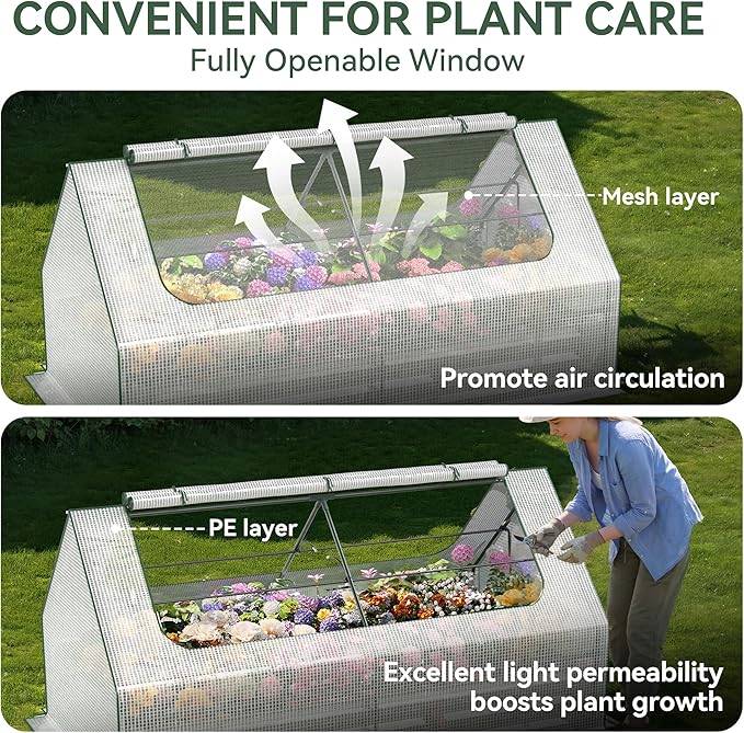 Raised Garden Bed with Self-Watering System, 6x3x1 ft Elevated Planter Boxes Outdoor with PE Cover, Galvanized Raised Beds for Gardening,Vegetables,Flowers, Backyard, Patio
