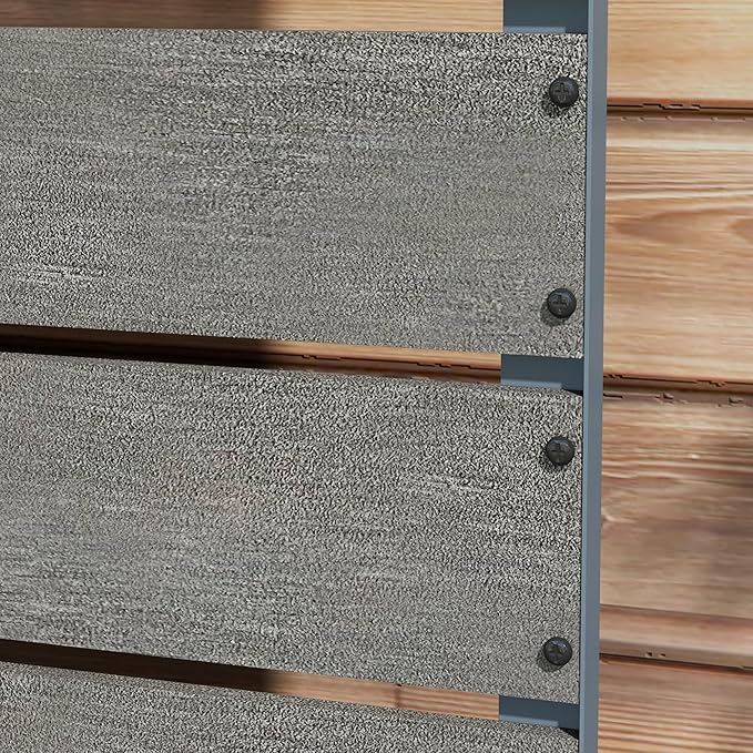 Outsunny Raised Garden Bed with Trellis for Climbing Plants, Planter Box with Self Draining Gap, Freestanding Trellis Planter for Outdoor, Patio, Deck, 28.25" x 15" x 59", Gray