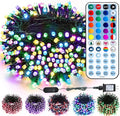 Brizled Christmas String Lights, 33ft 100 LED Color Changing Christmas Lights with Remote, RGB Christmas Tree Light Dimmable Music Plugin Mini Xmas Light Outdoor for Xmas Party Home