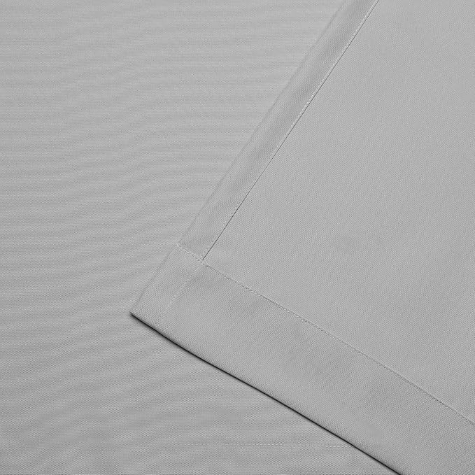 Exclusive Home Cabana Solid Indoor/Outdoor Light Filtering Hook-and-Loop Tab Top Curtain Panel, 54"x96", Cloud Grey, Set of 2