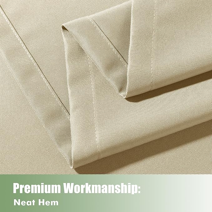 HolidayIdeas Outdoor Curtains for Patio Waterproof, 6 Panels - 54x84 Inches - Weatherproof Privacy Outsides Curtains for Cabana Porch Pergola, Sunlight & UV Blocking (Cream, Grommet Top)