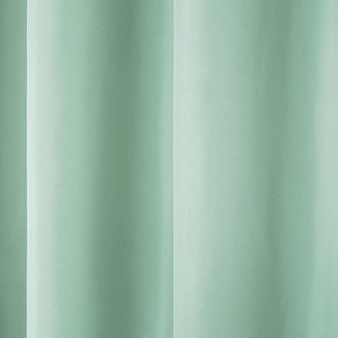 TOWN & COUNTRY BASICS Cabana Solid Heavyweight Indoor Outdoor Curtains, Light Filtering Opacity with Grommet Top, Water Repellent, 2-Pack Set, 54"x108", Seafoam