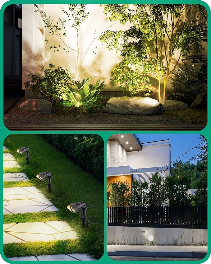 EDISHINE Low Voltage Landscape Lights, 3.2W 12V ACDC 240LM Low Voltage Spotlight, CRI 80 & Beam Angle 35°, 3000K, Aluminum Housing Outdoor Landscape Lighting for Trees, Yard, Garden, Houese 8 Pack