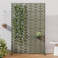 Casaphoria Metal Privacy Screen Outdoor, 72" H x 47" W Freestanding Decorative Privacy Screen for Patio Deck Balcony Garden with Stable Base, Grey-Brick