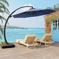 GarveeLife 11FT Cantilever Patio Umbrella With Base Included, Cantilevers Outdoor Umbrella Heavy Duty Offset, Aluminium Curved Cantilever Umbrella