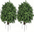 QIANYUN Boxwood Topiary Bush – Artificial Shrubs for Outdoors, Artificial Boxwood Topiary Ball Tree, UV Resistant Evergreen for Front Porch, Garden, Yard & Balcony Decor