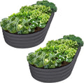 Plant & Plot Galvanized Raised Garden Beds Outdoor // 8×4×1 ft (2-Pack) Planter Raised Beds for Gardening, Vegetables, Flowers // Large Metal Garden Box // Patented Tool-Free Design (Gray)