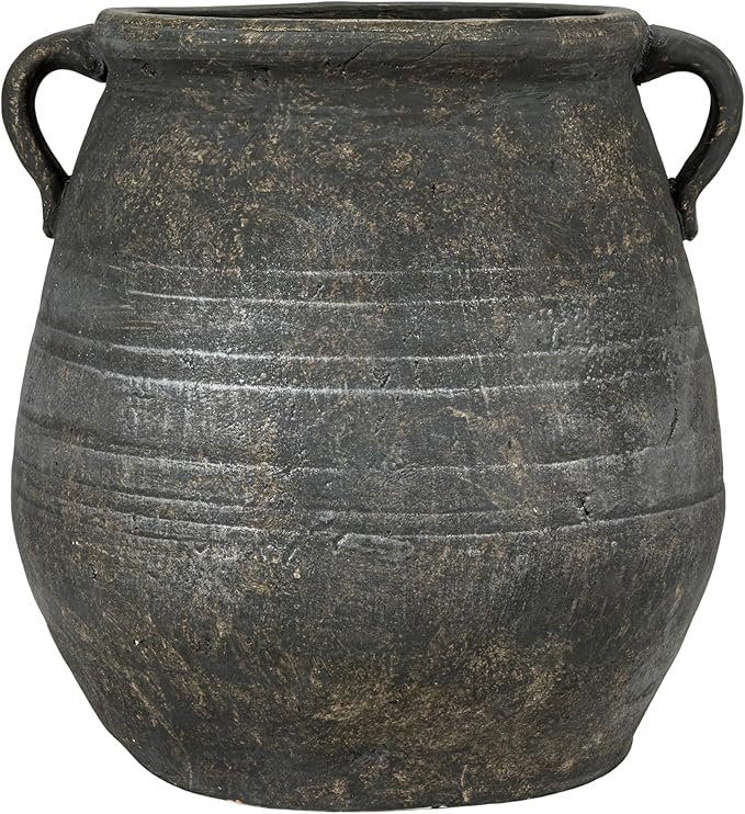Creative Co-Op Whitewashed Terra-Cotta Urn, Grey