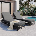 LUMISOL Outdoor Lounge Chair Set of 2, Modern Aluminum Chaise Loungers with Premium Cushions, 5-Level Reclining Chairs for Patio, Poolside, Garden, Grey Cushions