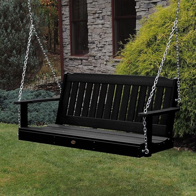 Highwood AD-PORL2-BKE Lehigh Porch Swing, 4 Feet, Black