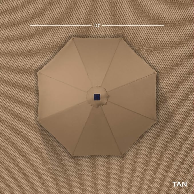 Best Choice Products 10ft Solar Polyester LED Lighted Patio Umbrella w/Tilt Adjustment and UV-Resistant Fabric