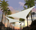Amgo Custom Size 5' x 5' x 5' White Triangle Sun Shade Sail UPF50+ AGTAPRT12, Order to Make Canopy Awning, 95% UV Blockage, Water & Air Permeable, Commercial Standard (We Customize)