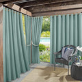 Sun Zero Marina Indoor/Outdoor UV Protectant Energy Efficient Grommet Curtain Panel, 54" x 108", Soft Teal