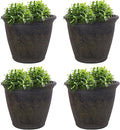 Sunnydaze 24-Inch Anjelica Large Plastic Pot for Plants - Outdoor Double-Walled Large Plastic Planter with Drillable Drainage Holes - Sable - 4pk