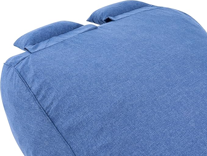Merax Outdoor Bean Bag Chair Sun Lounger for 2 Adult, 73" Big Comfy Outdoor Bean Bag Daybed Couch with Headrest, Water-Resistant Fabric Patio Chaise Lounger Chair for Pool Balcony Beach Deck, Blue
