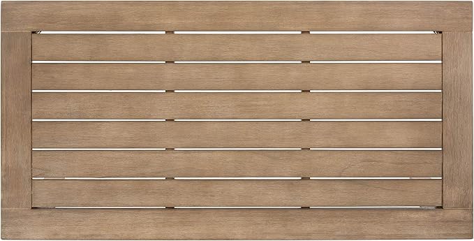 SAFAVIEH Couture Outdoor Patio Furniture Collection – Santa Cruz Coffee Table, Natural Eucalyptus Wood Slatted Top, Modern Outdoor Accent Table (CPT1016A)