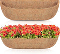 HFHOME 2 Packs 30 Inch Coco Liners for planters, 30" Trough Coconut Planter Hanging Basket Liners Replacement for Window Box Hanging Trough Planter