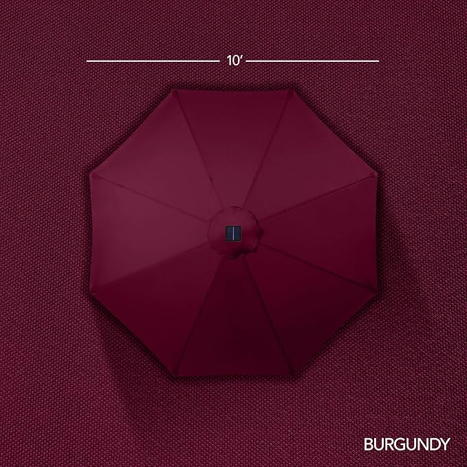 Best Choice Products 10ft Solar LED Offset Cantilever Hanging Market Patio Umbrella, Smooth 360° Rotation, 8 Sturdy Ribs, Easy Adjustment - Burgundy
