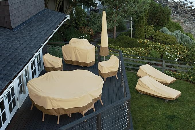 Classic Accessories Veranda Water-Resistant 13 Foot Offset Patio Umbrella & Frame Cover, Patio Furniture Covers