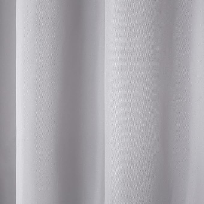 TOWN & COUNTRY BASICS Cabana Solid Heavyweight Indoor Outdoor Curtains, Light Filtering Opacity with Grommet Top, Water Repellent, 2-Pack Set, 54"x84", Cloud Grey