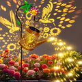 Hummingbird Solar Lanterns Garden Decor, Outdoor Waterproof Watering Can with Shepherd Hook, Solar Garden Decor for Yard Outdoor Landscape Pathway, Gifts for Women Mom Grandma Birthday Christmas Gifts
