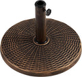Yaheetech 22 lbs Heavy Duty Outdoor Umbrella Base 18" Round Patio All-Weather Umbrella Stand Market Umbrella Base for Garden & Lawn, Bronze
