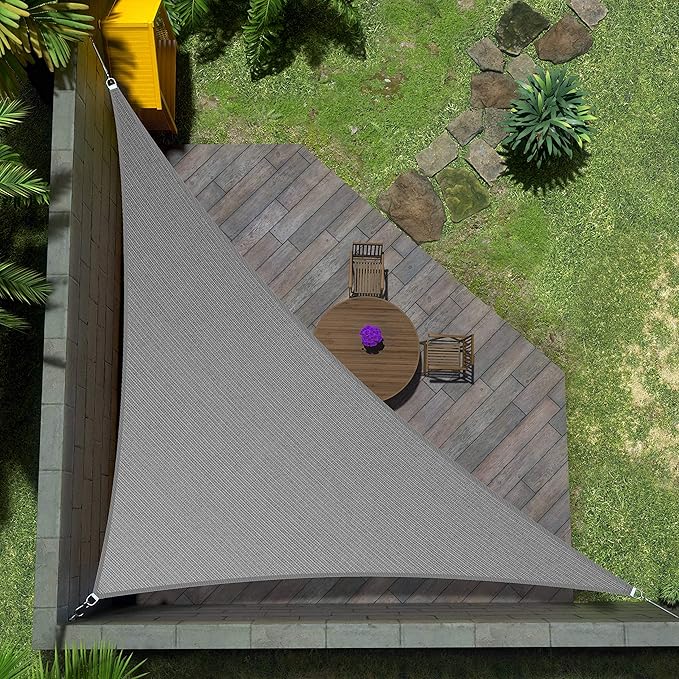 Amgo Custom Size 20' x 20' x 28.3' Grey Right Triangle Sun Shade Sail Order to Make Canopy Awning UPF50+ AGSLT, 95% UV Blockage, Water & Air Permeable, 200GSM Commercial Standard (We Customize)