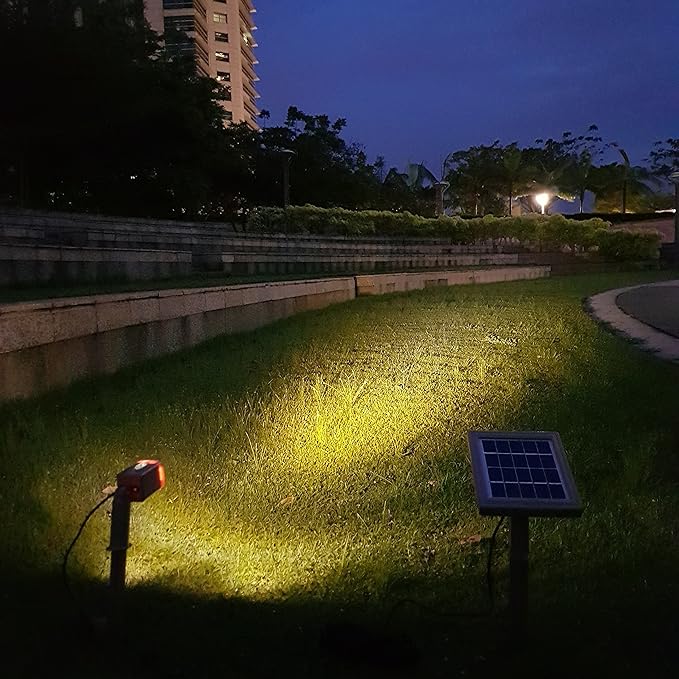 HEX 30X Twin Solar Spotlight Warm White LED Waterproof Dimmable Dusk to Dawn for Outdoor Garden Yard Landscape Pathway Downlight Uplight
