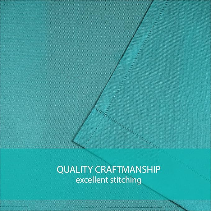 Exclusive Home Cabana Solid Indoor/Outdoor Light Filtering Hook-and-Loop Tab Top Curtain Panel Pair, Polyester, 96" L x 54" W, Teal