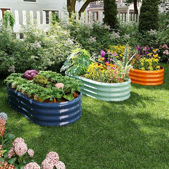 Raised Beds for Gardening Raised Garden Bed Kit for Gardening Outdoor，4x2x1ft Planter Grow Garden Box Raised Flower Bed