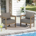 Outdoor Furniture Set, 2Pcs Patio Armchairs, Metal Modern Outside Furniture with 6'' Thick Cushions, Outdoor Conversation Set Balcony Chairs for Backyard, Porch,Deck,Brown