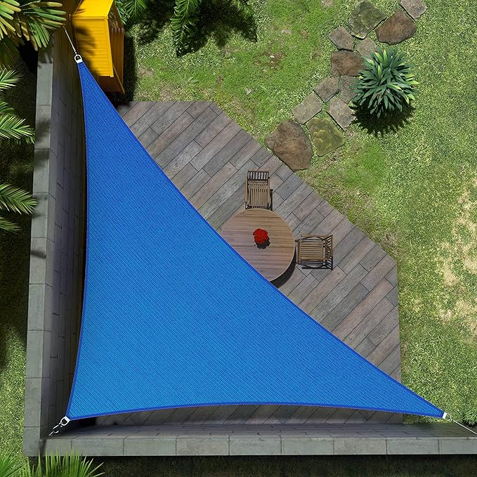 Amgo Custom Size 10' x 18' x 20.6' Blue Right Triangle Sun Shade Sail UPF50+ AGTAPRT12, Order to Make Canopy Awning, 95% UV Blockage, Water & Air Permeable, Commercial Standard (We Customize)