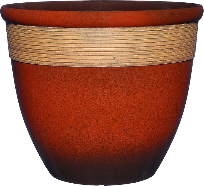 Classic Home and Garden Premiere Collection Planter, Abigail 15", Lava Red