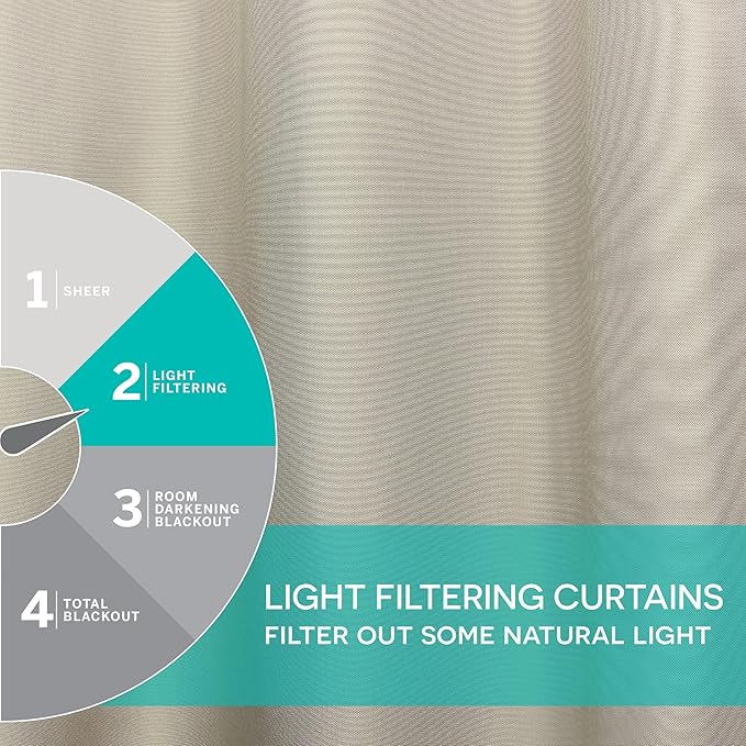 Exclusive Home Cabana Solid Indoor/Outdoor Light Filtering Hook-and-Loop Tab Top Curtain Panel Pair, 54"x144", Taupe