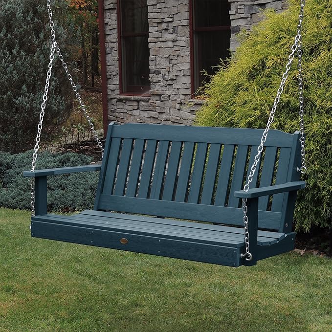 highwood AD-PORL2-NBE Lehigh Porch Swing, 4 Feet, Nantucket Blue