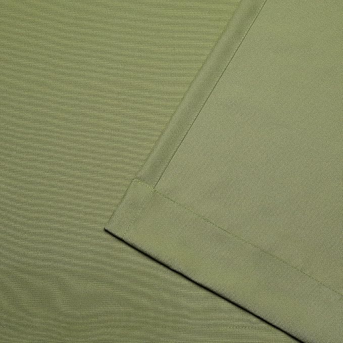 NICOLE MILLER NEW YORK Canvas Indoor/Outdoor Grommet Top Curtain Panel Pair, 54"x96", Green Apple