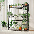 Bamworld Plant Shelf Indoor 55" Tall Bamboo Plant Shelves 5 Tier Hanging Plant Stand Large Ladder Shelf Flower Stand Plant Holder Plant Rack for Garden Balcony Home Decor Living Room Bedroom Black