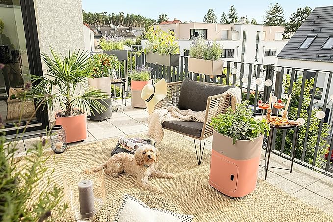 Lechuza 15683 Balconera Color 80 Self-Watering Planter for Indoor and Outdoor Use, 31" x 7" x7", Slate Matte