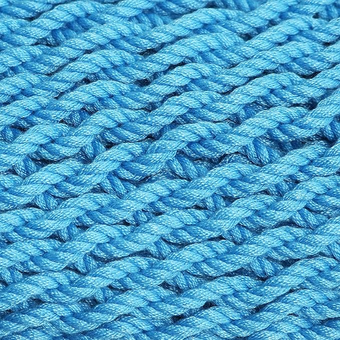 Sunnydaze Outdoor Hammock Chair Swing - Hanging Hammock Swing - Hanging Reading Chair - Soft-Spun Polyester Rope - Caribbean XL - Sky Blue